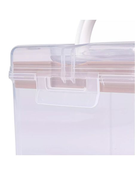 Boîte de rangement transparente S 1,7 l Prym — compartiment beige