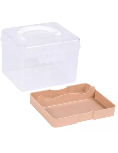 Boîte de rangement transparente S 1,7 l Prym — compartiment beige