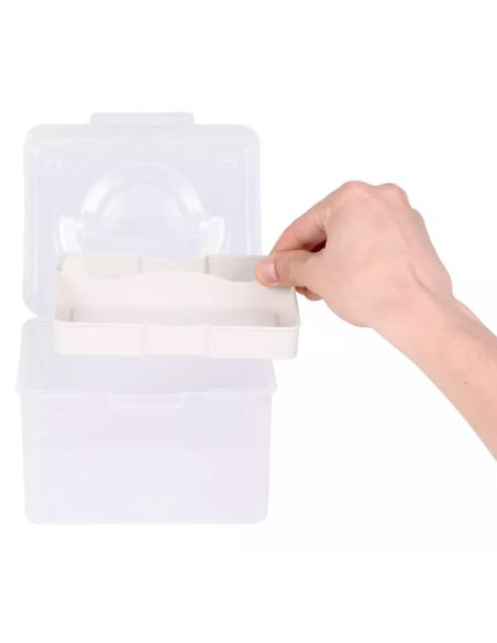 Boîte de rangement transparente S 1,7 l Prym — compartiment crème