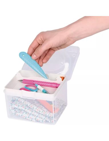 Boîte de rangement transparente S 1,7 l Prym — compartiment crème