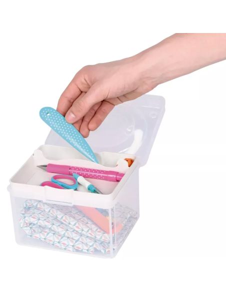 Boîte de rangement transparente S 1,7 l Prym — compartiment crème