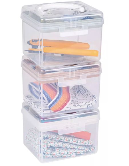 Boîte de rangement transparente S 1,7 l Prym — compartiment crème