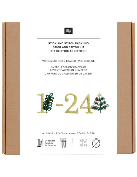 Kit stick & stitch Rico Design- Chiffres calendrier de l'avent
