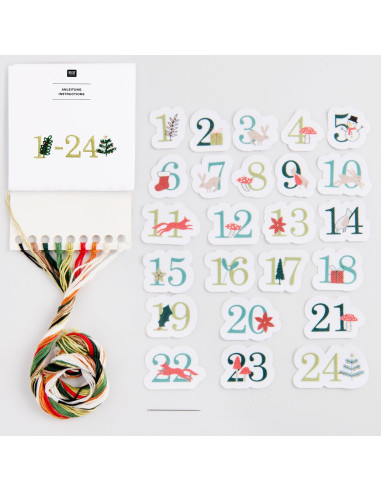 Kit stick & stitch Rico Design - Chiffres calendrier de l'avent