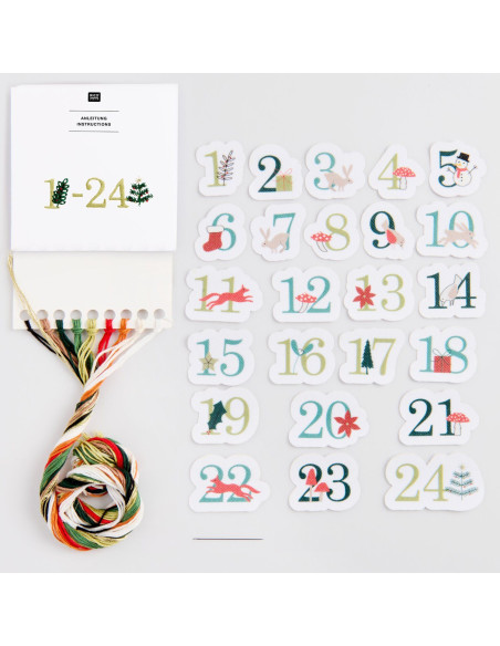 Kit stick & stitch Rico Design - Chiffres calendrier de l'avent
