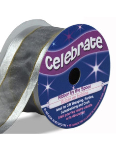 Ruban organza Celebrate argent - 32 mm x 4 m