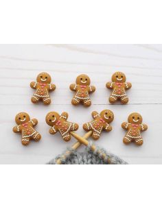 Bouchons stoppeurs de mailles pour aiguilles à tricoter - Biscuit pain d'épice 2