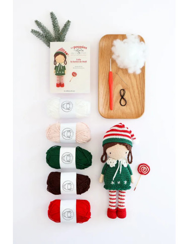 Coffret les poupées de Lulu au crochet : Lulu la lutine de Noël