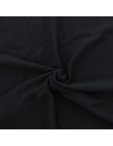 Tissu maille tricotée jersey endroit - Noir