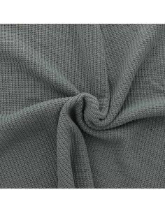 Tissu maille tricotée jersey relief - Gris acier