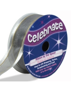Ruban organza Celebrate argent - 20 mm x 4 m
