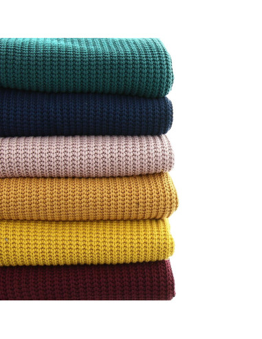 Tissu maille tricotée jersey relief - Blanc
