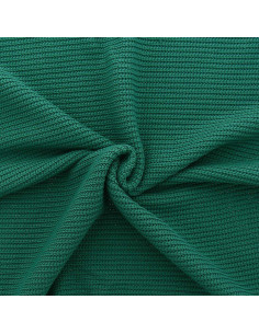 Tissu maille tricotée jersey relief - Vert canard
