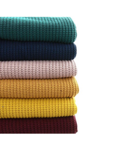 Tissu maille tricotée jersey relief - Vert canard 2
