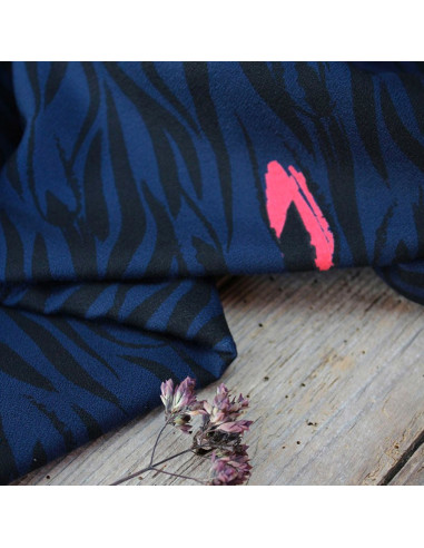 Tissu crêpe de viscose Zébra bleu - Églantine & Zoé