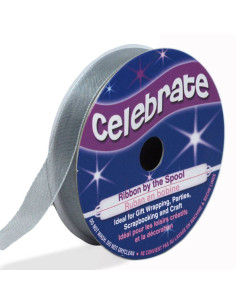 Ruban organza Celebrate argent - 12 mm x 6 m