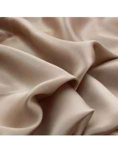 Tissu crêpe satin 100% soie - Beige