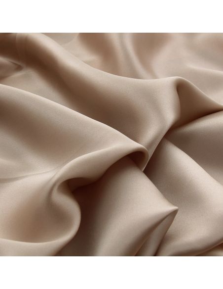 Tissu crêpe satin 100% soie - Beige