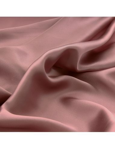 Tissu crêpe satin 100% soie - Bois de rose