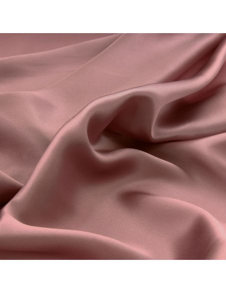 Tissu crêpe satin 100% soie - Bois de rose