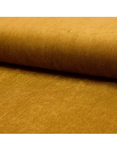 Tissu velours milleraies - Moutarde
