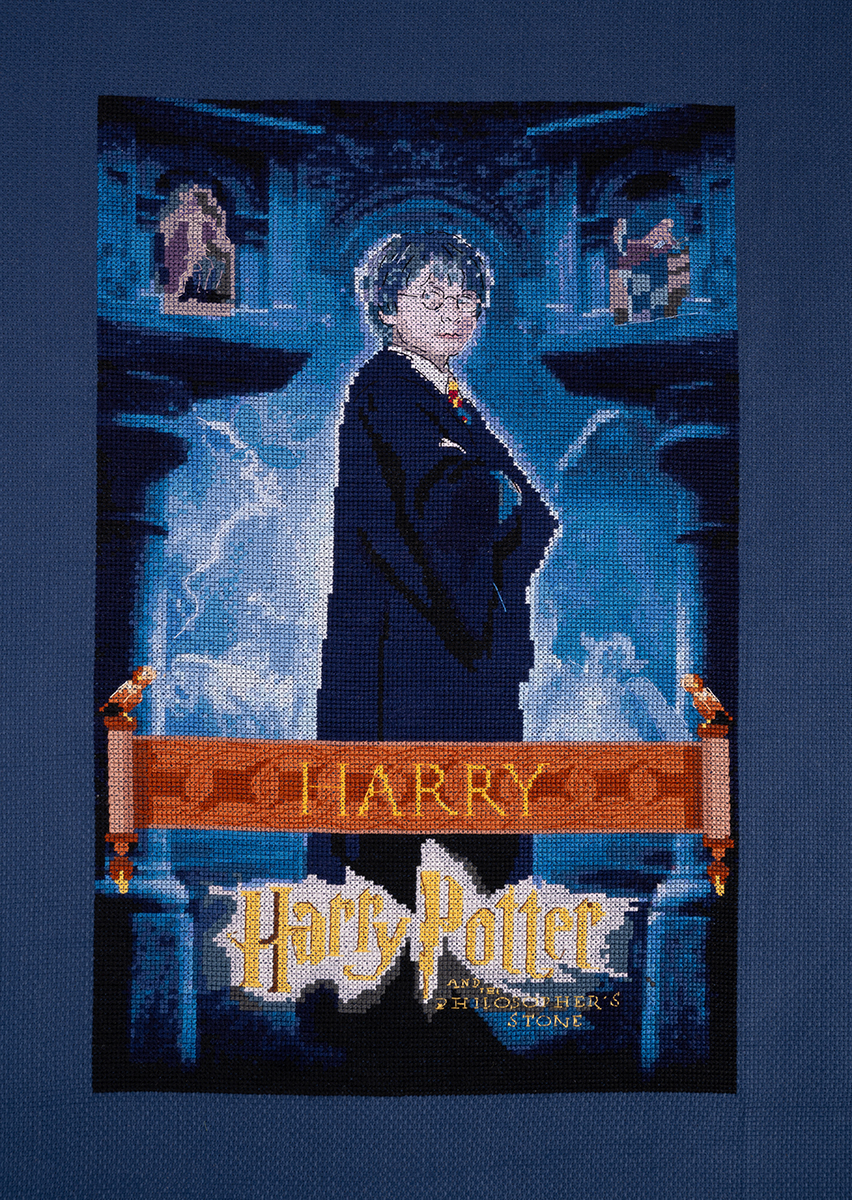 Kit point de croix DMC Harry Potter - Affiche Harry — l'ouvrage terminé