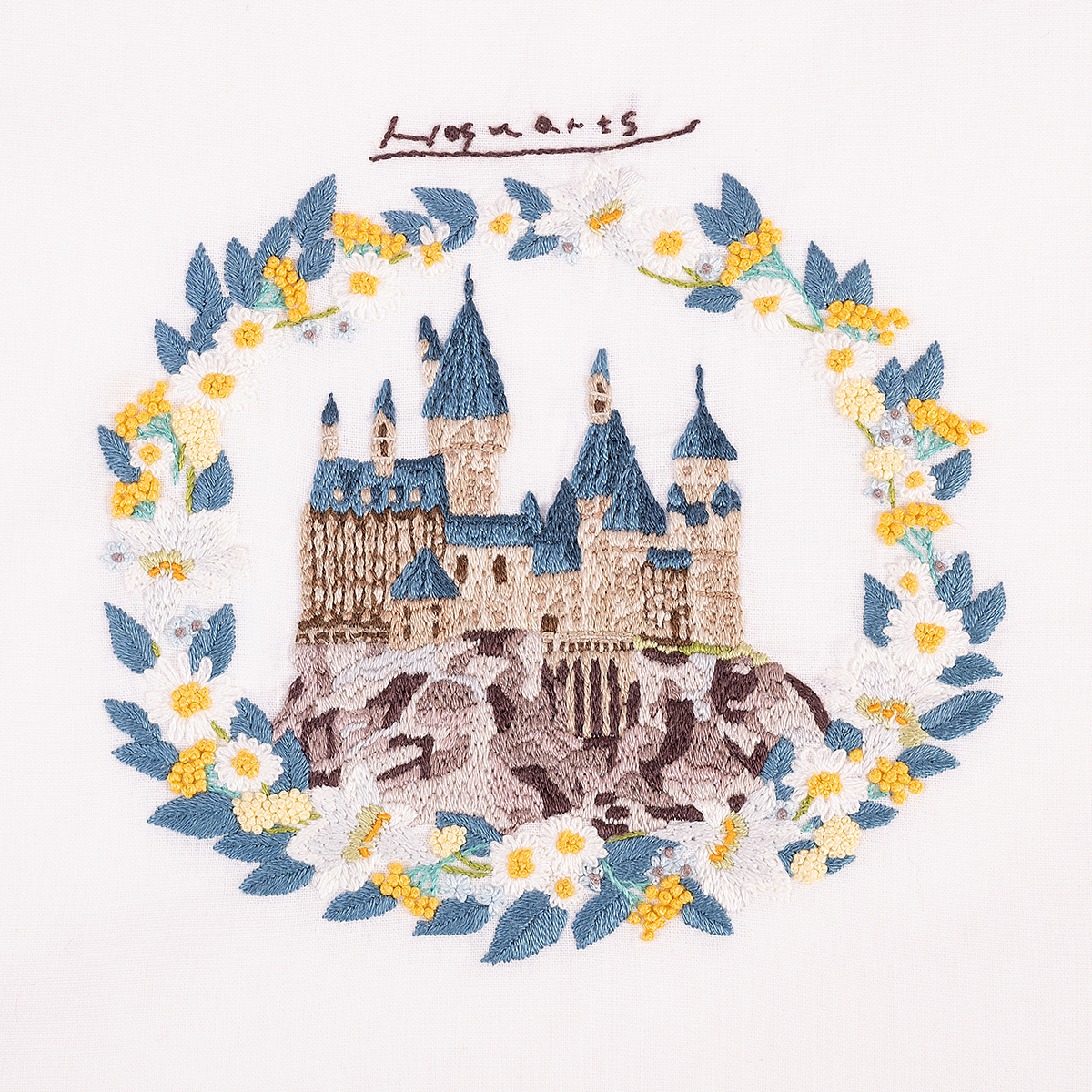 Kit broderie DMC Harry Potter - Château de Poudlard — l'ouvrage terminé