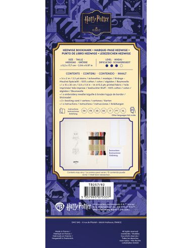 Kit marque page broderie DMC Harry Potter - Hedwige