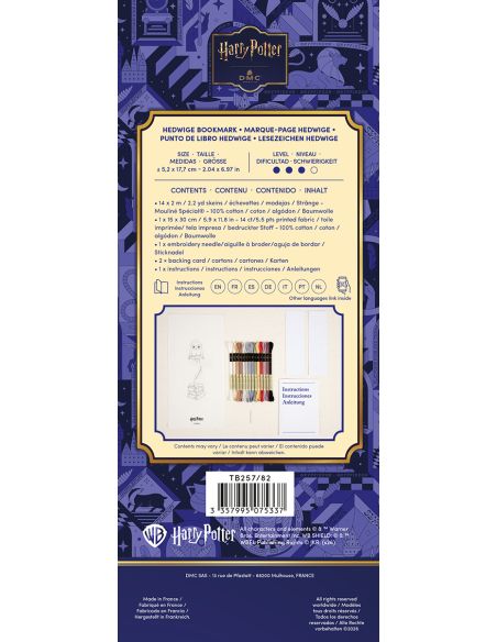 Kit marque page broderie DMC Harry Potter - Hedwige