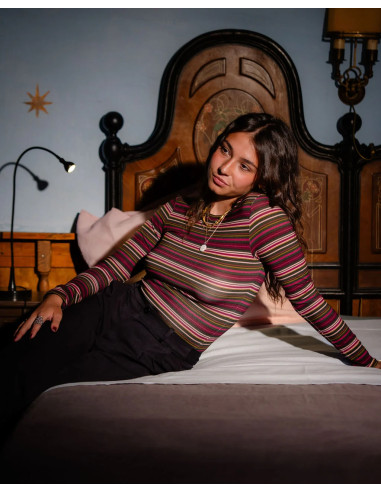 Tissu jersey de viscose Velvet Stripes - Lise Tailor