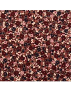 Tissu velours milleraies fantaisie - Mizet moka et rose 2