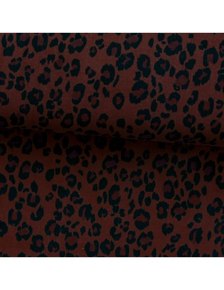 Tissu velours milleraies fantaisie - Azara marron et noir