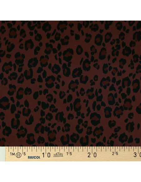 Tissu velours milleraies fantaisie - Azara marron et noir