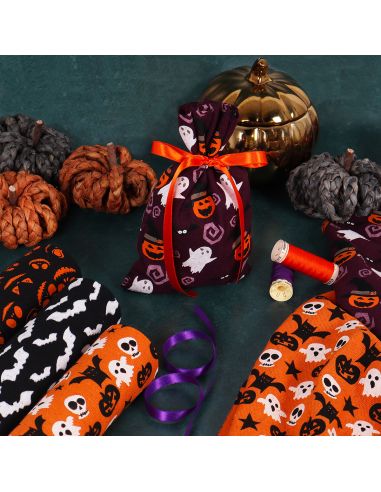 Coupon de tissus 200 x 28 cm Halloween - Chauves-souris