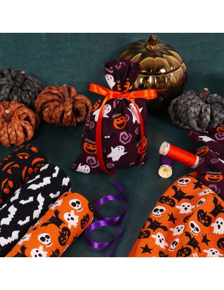 Coupon de tissus 200 x 28 cm Halloween - Chauves-souris
