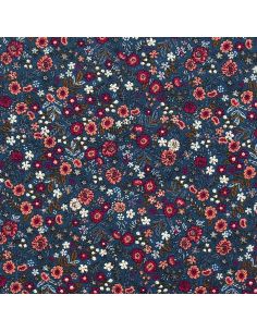 Tissu velours milleraies fantaisie - Barjay bleu et rose 2