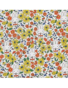 Tissu Liberty Miffy - Prairy Day Tana Lawn blanc