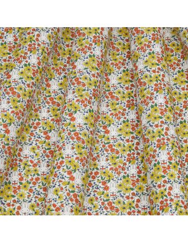 Tissu Liberty Miffy - Prairy Day Tana Lawn blanc