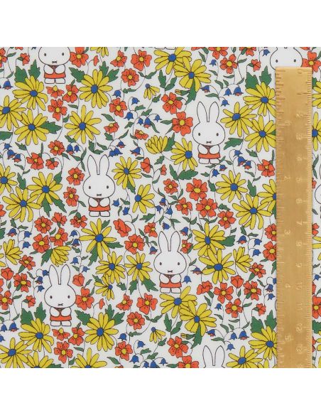 Tissu Liberty Miffy - Prairy Day Tana Lawn blanc