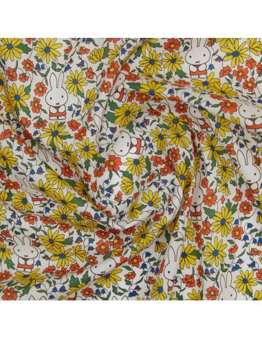 Tissu Liberty Miffy - Prairy Day Tana Lawn blanc