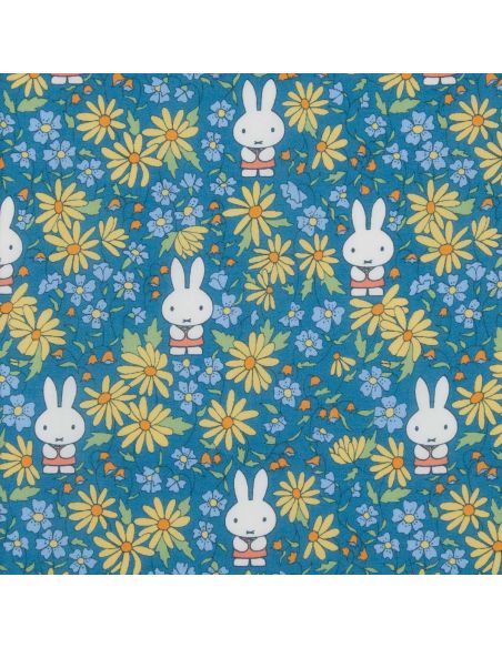 Tissu Liberty Miffy - Prairy Day Tana Lawn bleu