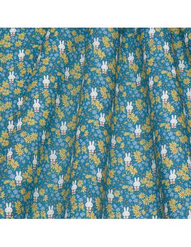 Tissu Liberty Miffy - Prairy Day Tana Lawn bleu