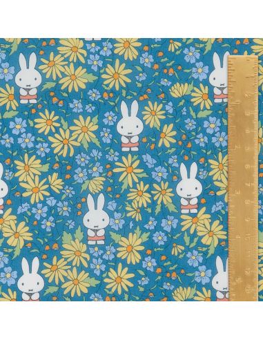 Tissu Liberty Miffy - Prairy Day Tana Lawn bleu
