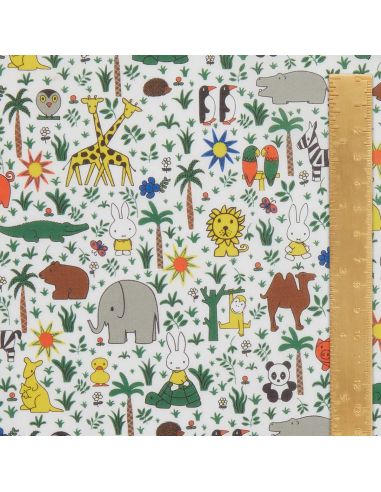 Tissu Liberty Miffy - Zoology Tana Lawn blanc