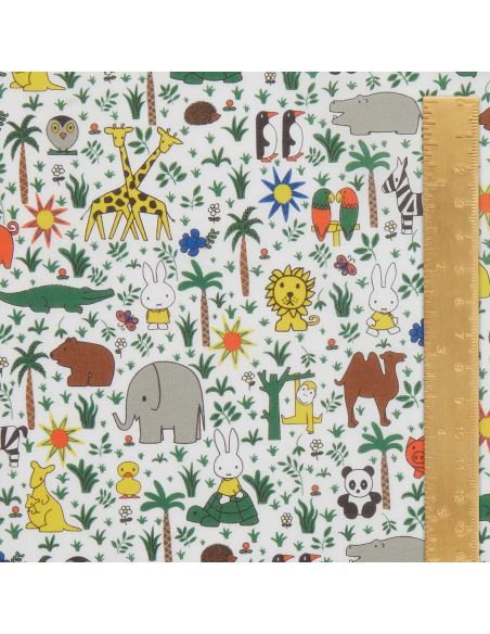 Tissu Liberty Miffy - Zoology Tana Lawn blanc