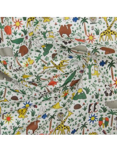 Tissu Liberty Miffy - Zoology Tana Lawn blanc