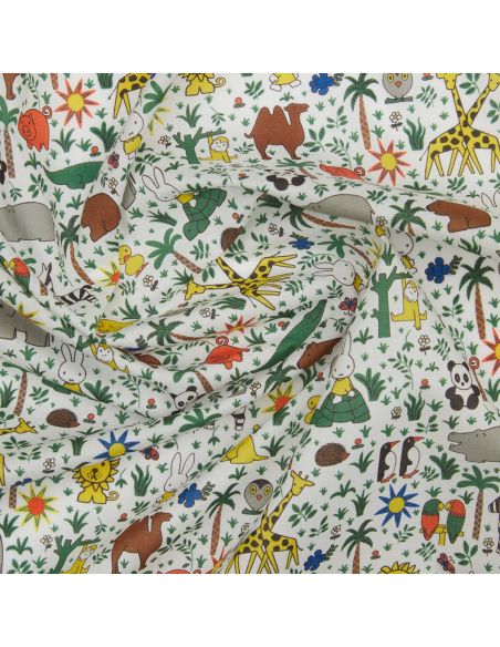 Tissu Liberty Miffy - Zoology Tana Lawn blanc