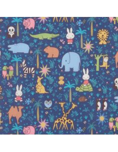 Tissu Liberty Miffy - Zoology Tana Lawn bleu