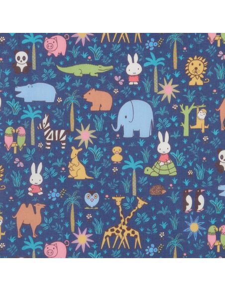 Tissu Liberty Miffy - Zoology Tana Lawn bleu