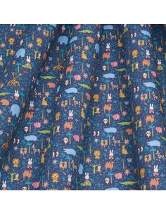 Tissu Liberty Miffy - Zoology Tana Lawn bleu 2
